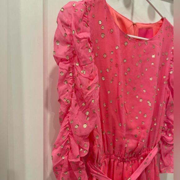 Lilly Pulitzer Chianna Silk Belted Mini Dress in Coral Sands.Size 4 - Picture 8 of 16